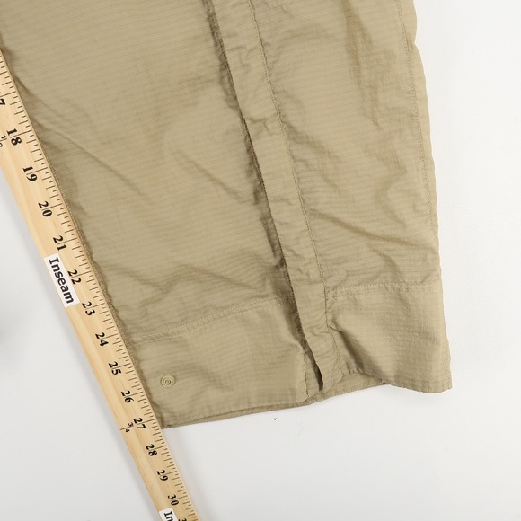 Lululemon Wide Snap Leg Pants Womens Small Beige Recycled Nylon Athleisure - Picture 7 of 12